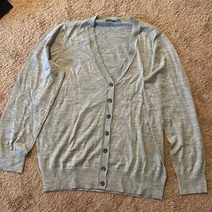 Gray button up sweater